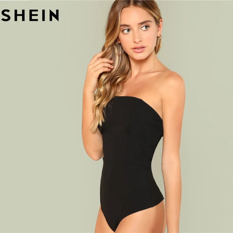 SHEIN الأسود مثير نحيل منتصف الخصر صدريات النساء 2018 الصيف حزب الخروج ضئيلة جاهزة عادي أكمام حمالة داخلية جديد SHEIN الأسود مثير نحيل منتصف الخصر صدريات النساء 2018 الصيف حزب الخروج ضئيلة جاهزة عادي أكمام حمالة داخلية جديد