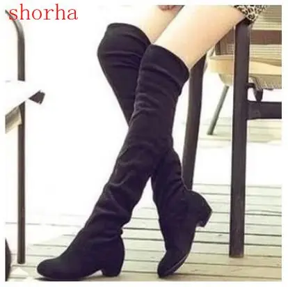 

Fashion new Hot Women Boots Autumn Winter Ladies Fashion Flat Bottom Boots Shoes Over The Knee Thigh High Suede Long Boots