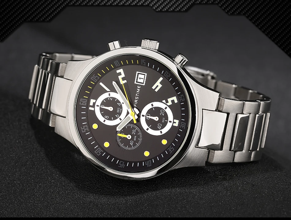 Все хронограф из нержавеющей стали часы Топ люксовый бренд Relogio Saat Montre Horloge Masculino Erkek Hombre Водонепроницаемость