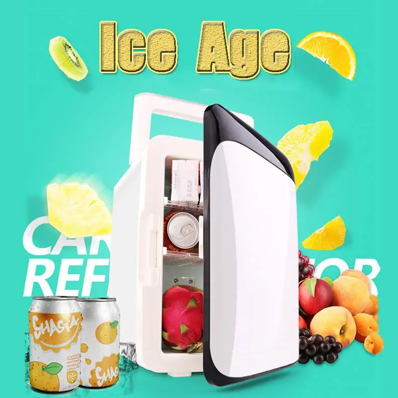 

10L 12V Eletric portable Dual-use Car Home Fridge Freezer Travel Cooler Warmer Mini Refrigerator Dormitory Cans Beer Cooler