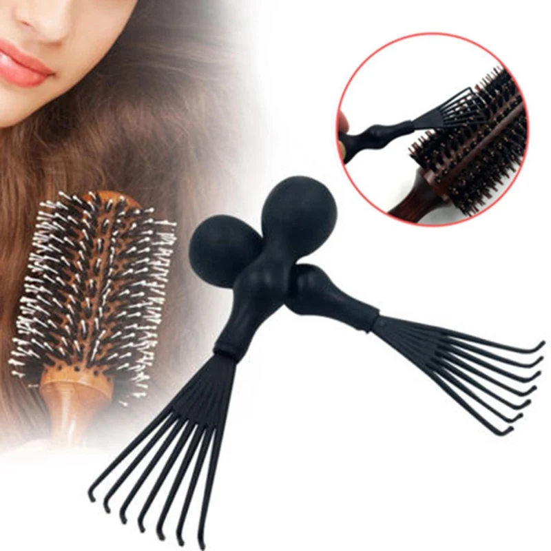 

1 Pcs Black Hair Brush Comb Cleaner Cleaning Remover Embedded Handle Tool Soft Hair Drop Shipping
