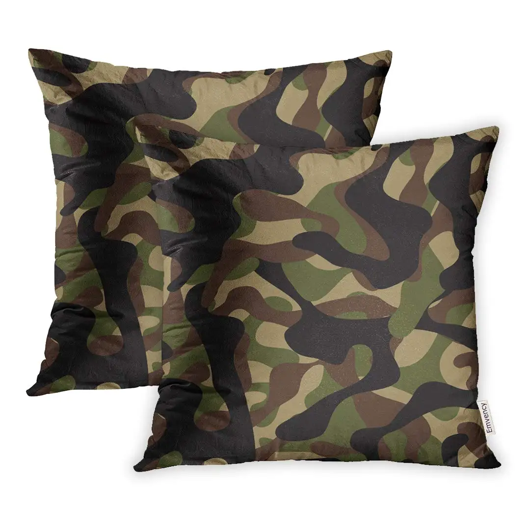 Pillow Cover Camouflage Pattern Military Four Colors Woodland