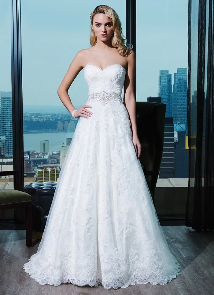 Sweetheart Ball Gown Lace Wedding Dresses Brush Train 2015