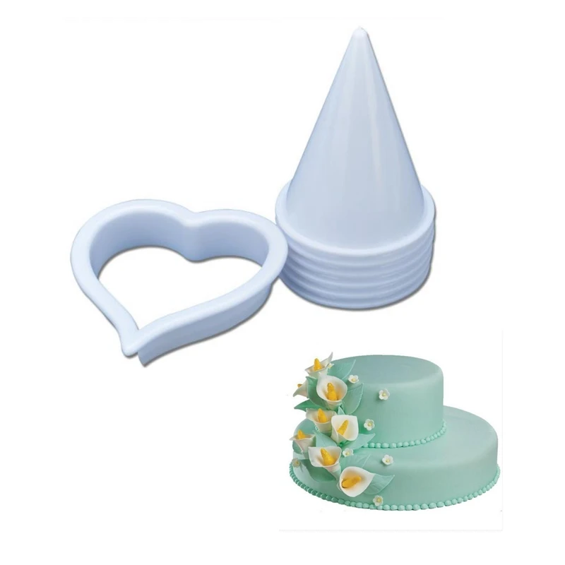 

7pcs/set Plastic Calla Lily Flower Cake Mold Fondant Cookie Cutter Cake Decorating Mold DIY Wedding Baking Tool