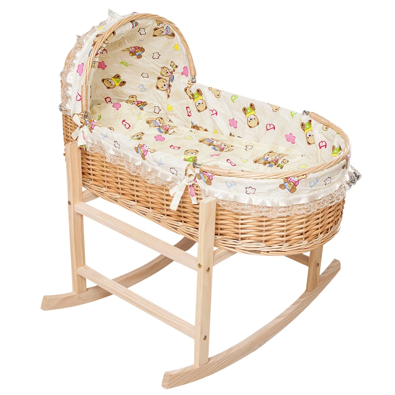 rattan baby cradle
