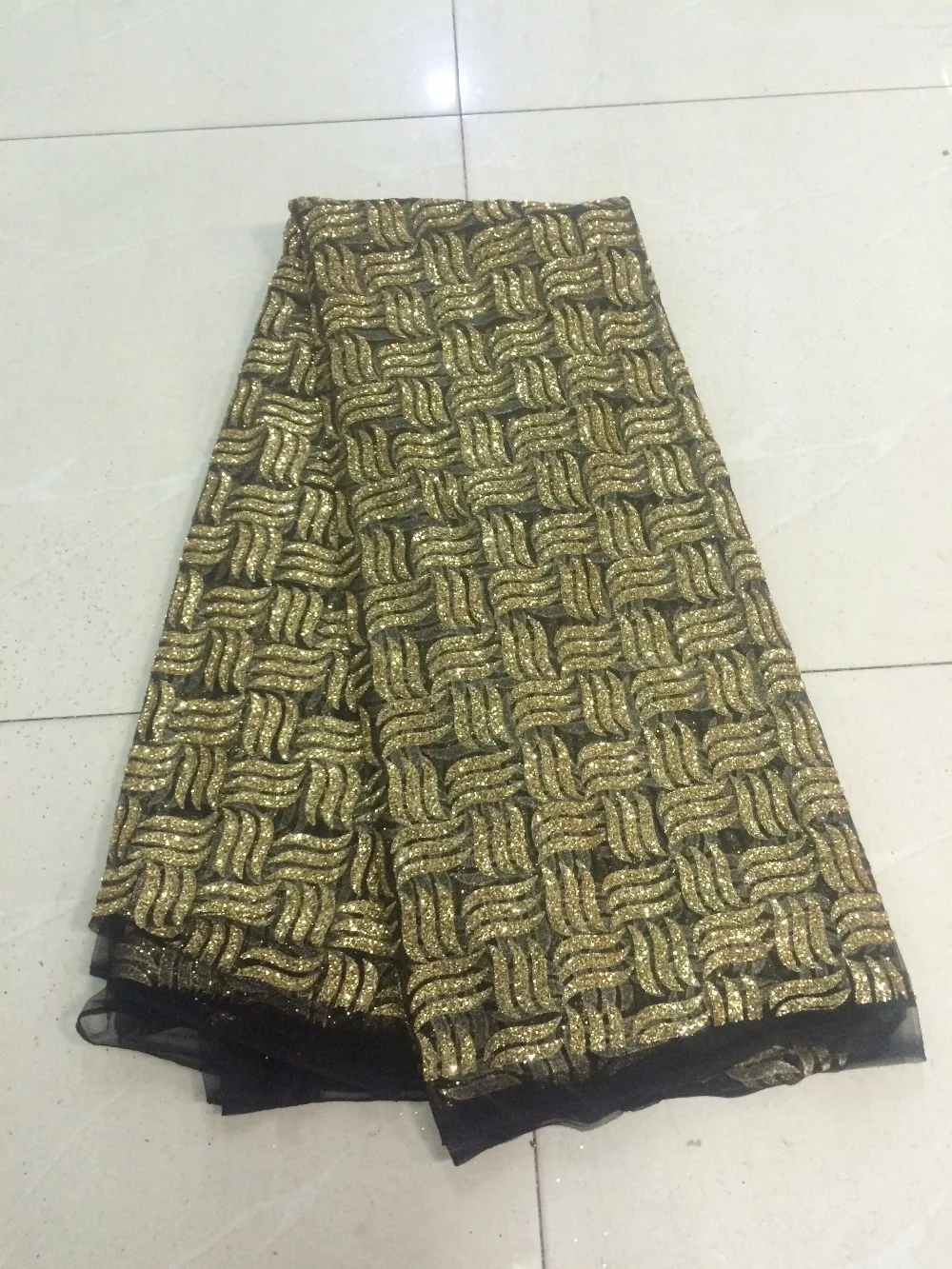 

CGL-62439 french net lace material in gold african lace fabric with glitter high quality for wedding (5yard/lot)
