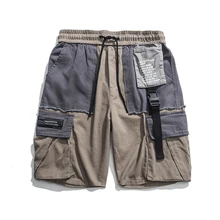 Шорты Для мужчин лоскутное Цвет пляжное платье до колен брюки карго шорты для женщин эластичная кулиска на талии Для мужчин s летняя уличная Спортивные штаны
