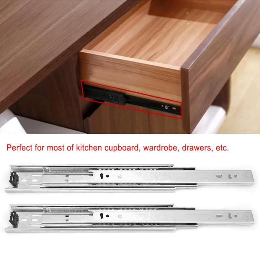 

Stainless Steel Drawer Slide Rail Three Section Damping Mute Furniture Guide Rail Slipway Drawer Cabinet sliding rail