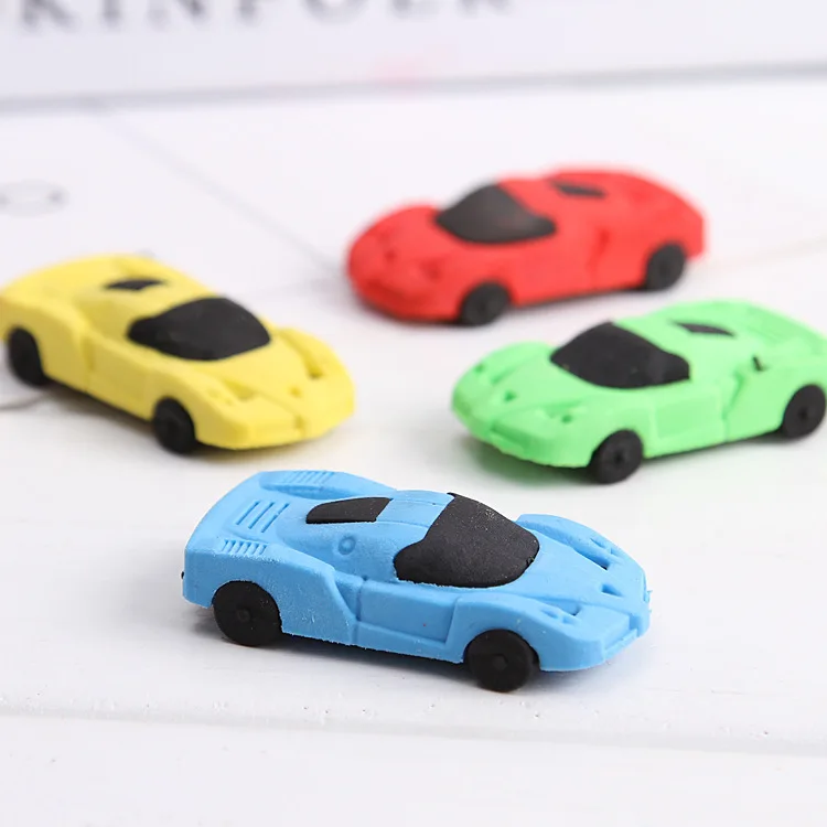 4 шт. модель автомобиля Ластик Мультфильм разборная креативная игрушка милая резинка обучения канцелярские принадлежности ластик Kawaii Канцелярские Товары для детей