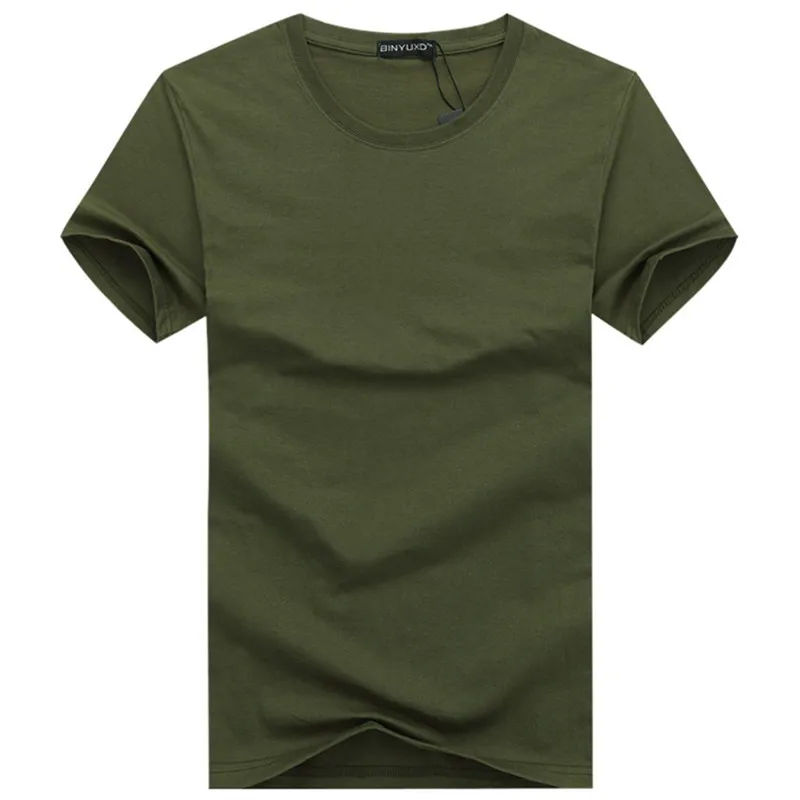 Men's Quality Multi Color Solid Tees 6PCS Green