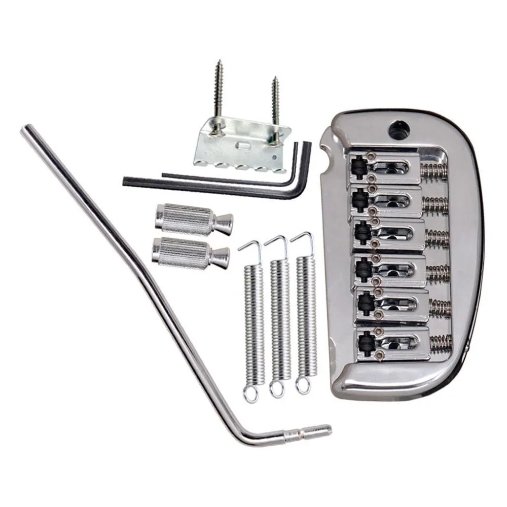 

Set 6 String Roller Saddle Tremolo Bridge System for Electric Guitar Silver