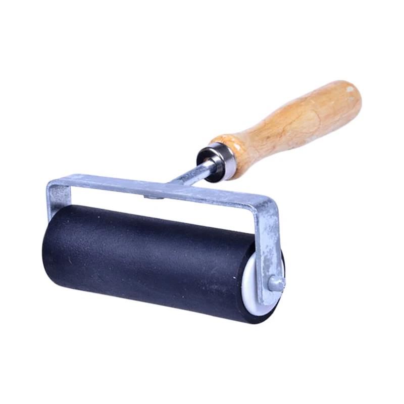 

Durable Rolling Pin Polymer Clay Stamping Fimo Rolling Tool Rubber Roller Brayer With Wood Handle For Craft Tools @LS