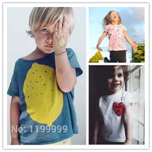 2017 D’ÉTÉ BOBo CHOISI kikikids coréenne enfants vêtements lemon IMPRIMÉ T SHIRTS enfants vêtements bébé garçon vêtements bébé fille