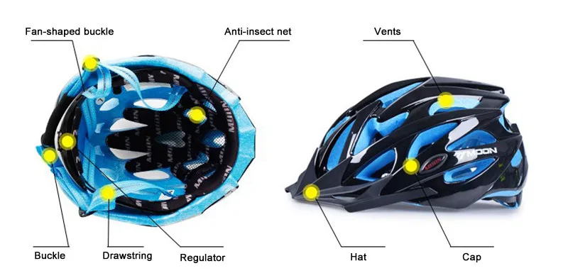 MOON ультра-легкий городской бездорожье велосипедный шлем интегрированный PE+ EPS горная Безопасность Велоспорт оборудованный шлем А4