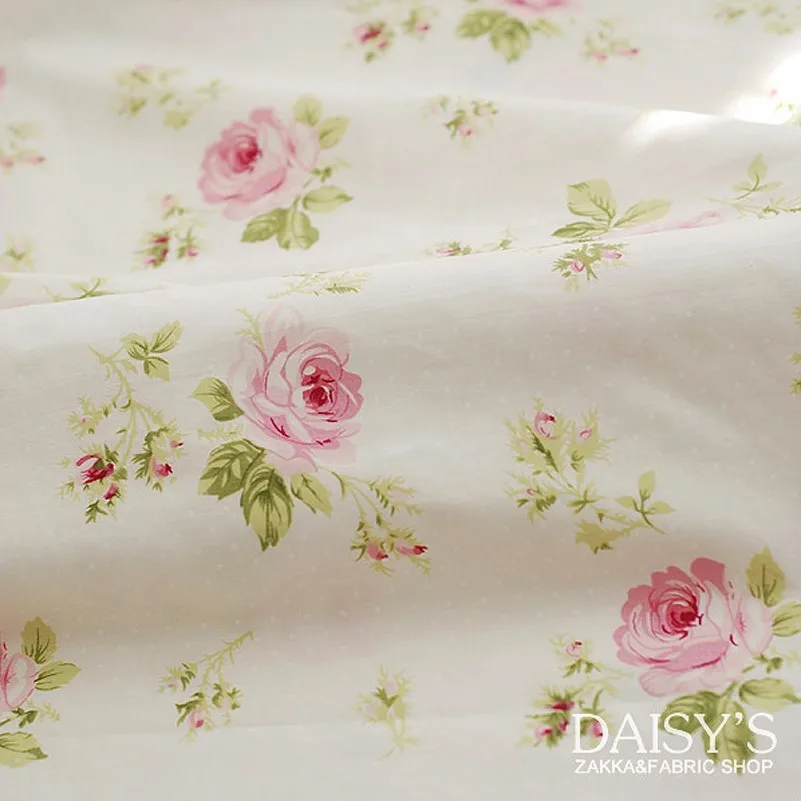 

160 x 50cm Twill Cotton Baby Sheet Cloth Manual fabric White spots Will Rose ,a little thin DIY summer sheets,quilt 170g/m