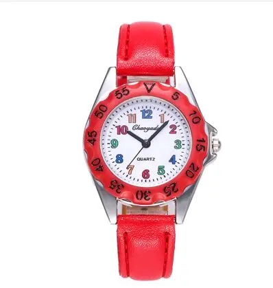 Новая горячая распродажа модные детские милые Мультяшные часы для девочек chaoyada часы для мальчиков Детские Кварцевые часы для студентов кварцевые часы - Цвет: red