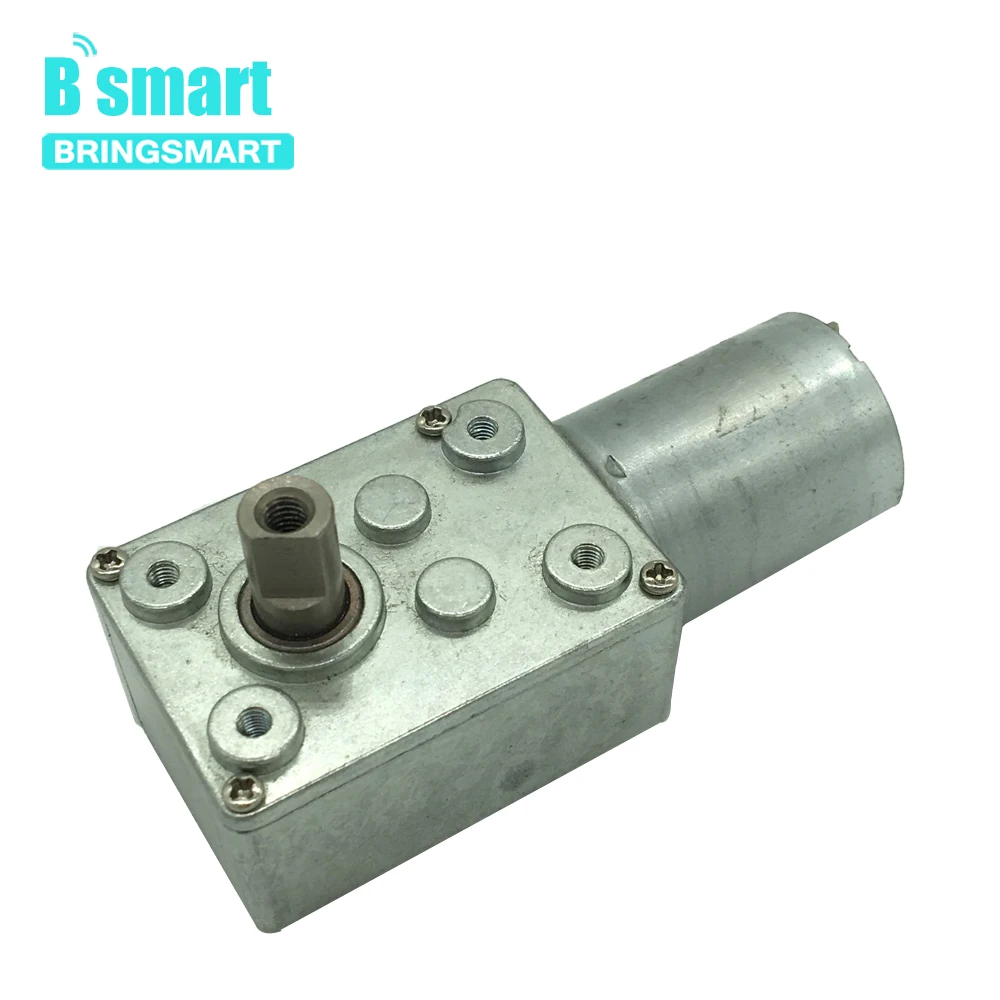 Bringsmart JGY-370-3000 12v DC Motor 24V 1RPM DC Worm Gear Motor 6V Dc Motor 2RPM Low Speed For Ratio 1: 3000 Self-locking Motor