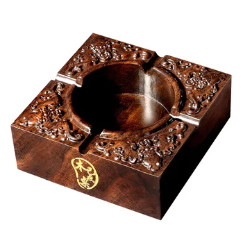 

Black and Ebony Ashtray Wooden Ashtray Antique Solid Wood Carving Ashtray Mahogany Ashtray