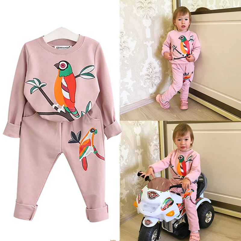 

KEAIYOUHUO Vestido Infantil Autumn Toddler Kids Baby Girls Clothes 2PCS Long Sleeve Ruffle Heart Fall Outfit Tops+Pant For Girls