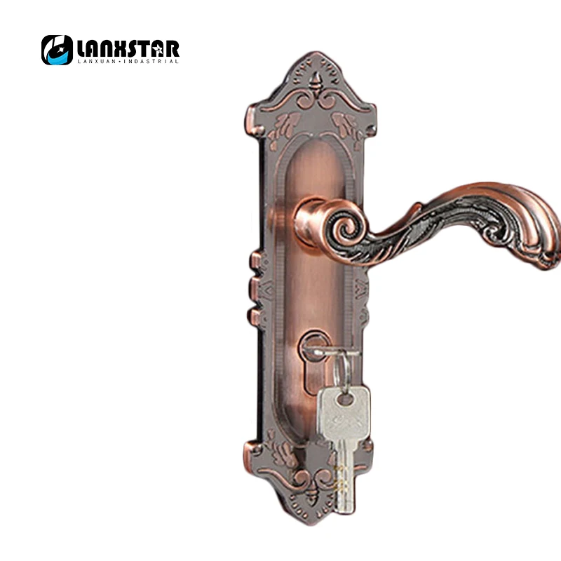High Quality Design Zinc Alloy Handle Lock Indoor Mechanical Locks European Quality-assurance Room Door-lock european style wooden door selling recommended zinc alloy handle lock exquisite appearance and quality assurance mute locks