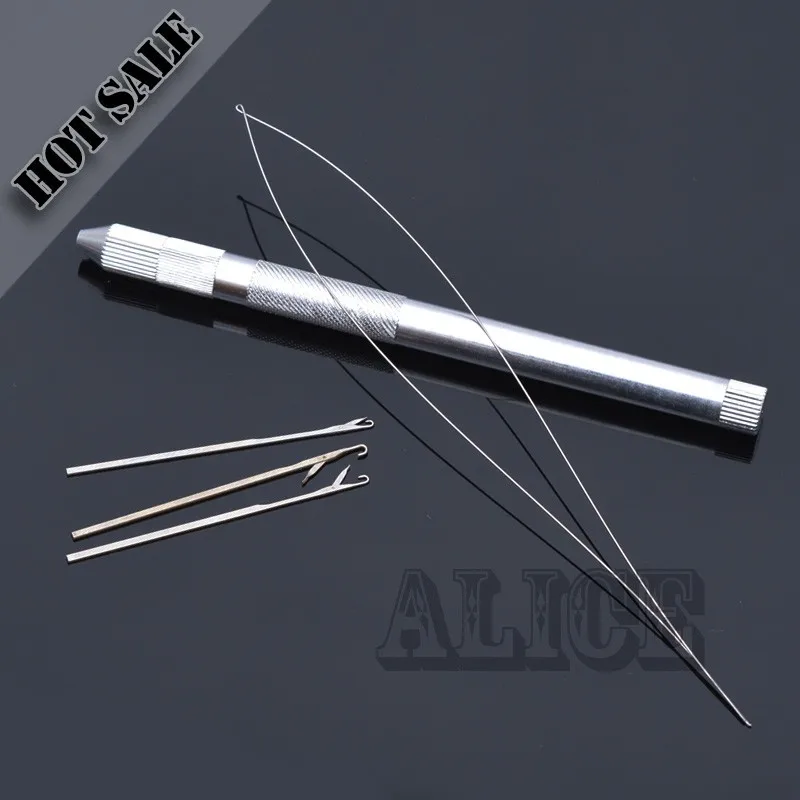 1 Dozen Aluminium Thread Hook Tool Needle Loop Micro Ring Hair