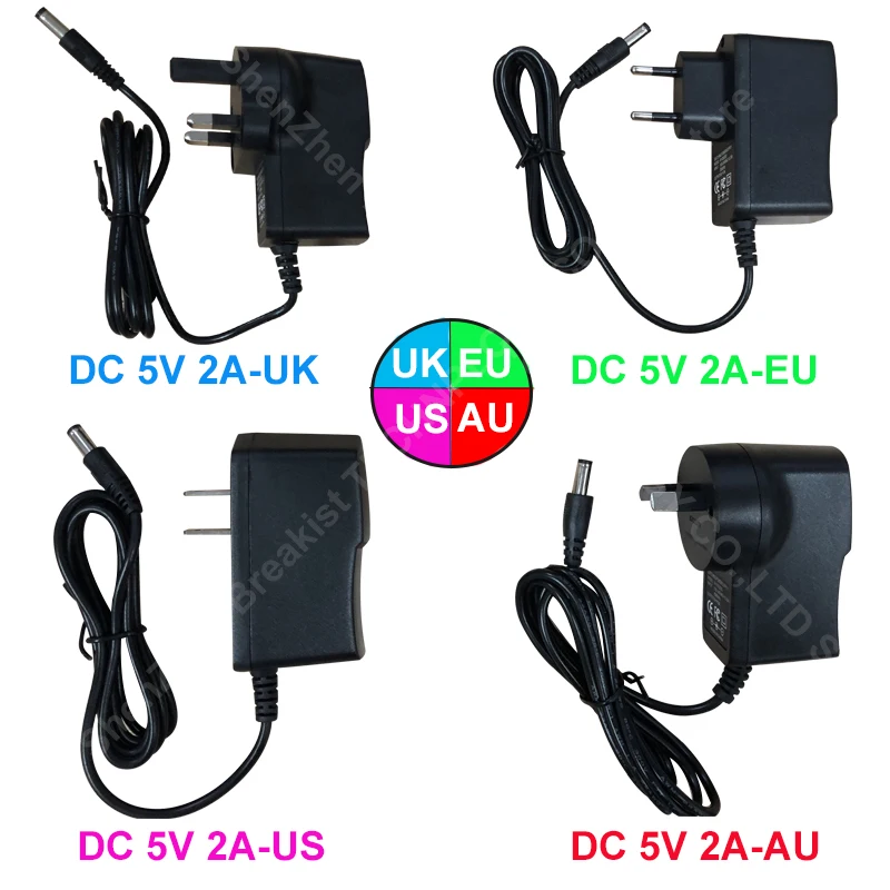 

Android X96 mini/max plus/h96 max x2 Adapter support Android TV Box X96 H96 Converter AC-DC Power Charger 5V/2A UK EU AU US Plug