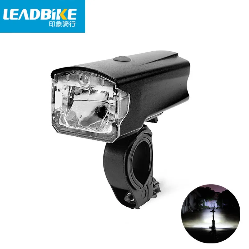 Best Leadbike Bicycle Light USB Rechargeable ABS LED Waterproof MTB Bike Front Flash Light Night Riding Cycling Safe Head Lamp