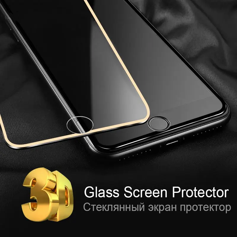 3D защитное стекло из алюминиевого сплава для iphone 6 6s 7 8 plus, полное покрытие, защита экрана, закаленное стекло на iphone X XS 5 5S se