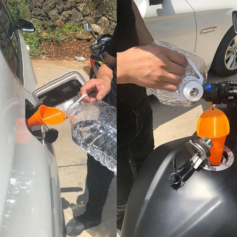 Car Refueling Funnel Plastic Gasoline Engine Oil Additive Motorcycle Farm Machine Funnel for Petrol Diesel Oil Fluids-Random Color