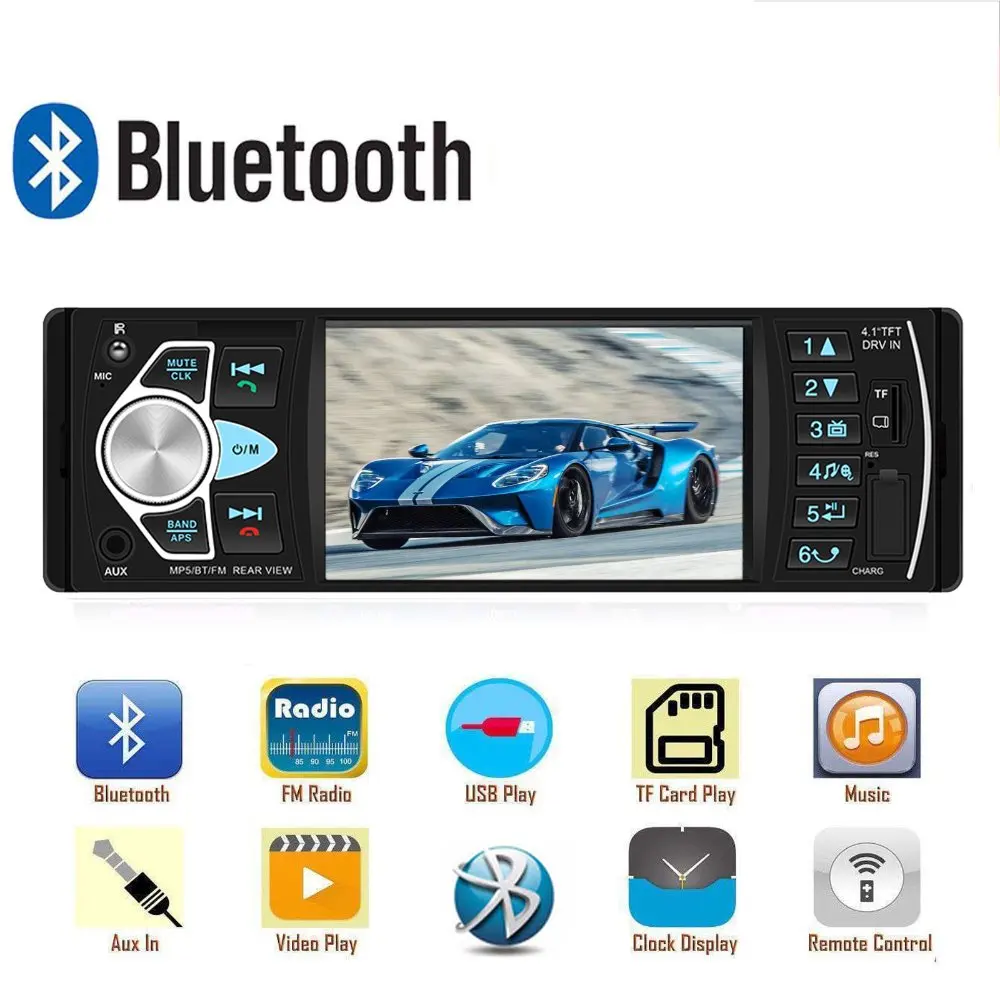 Camecho 1 Din " автомагнитолы 4022d FM радио авто аудио стерео Bluetooth Авторадио Поддержка камеры заднего вида AUX TF USB Indash