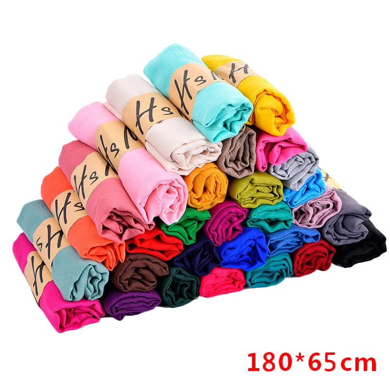 

Multicolor High Quality 180*60cm Women Scarf Shawl Vintage Long Pure Color Cotton Linen Female Scarves Clothing Accessories as2