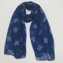 Шарф с животными, модный весенний женский вискозный шарф с морским рисунком, шали и шарфы