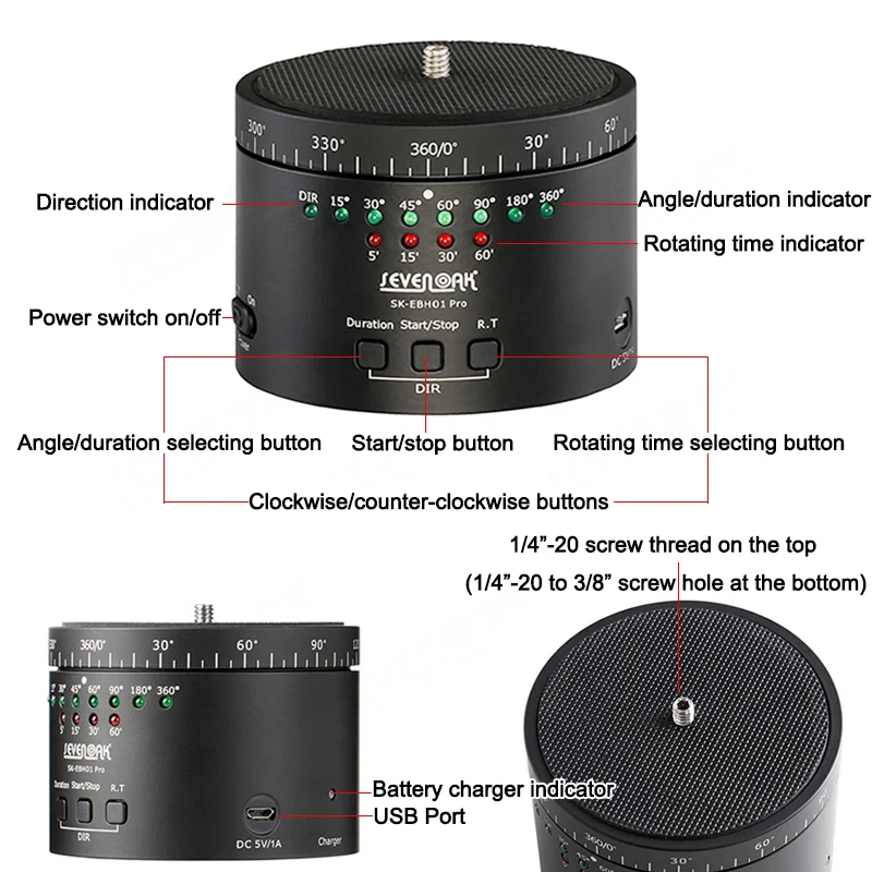 Sevenoak SK EBH01 Pro электронный промежуток времени панорамный шаровой головкой для Canon