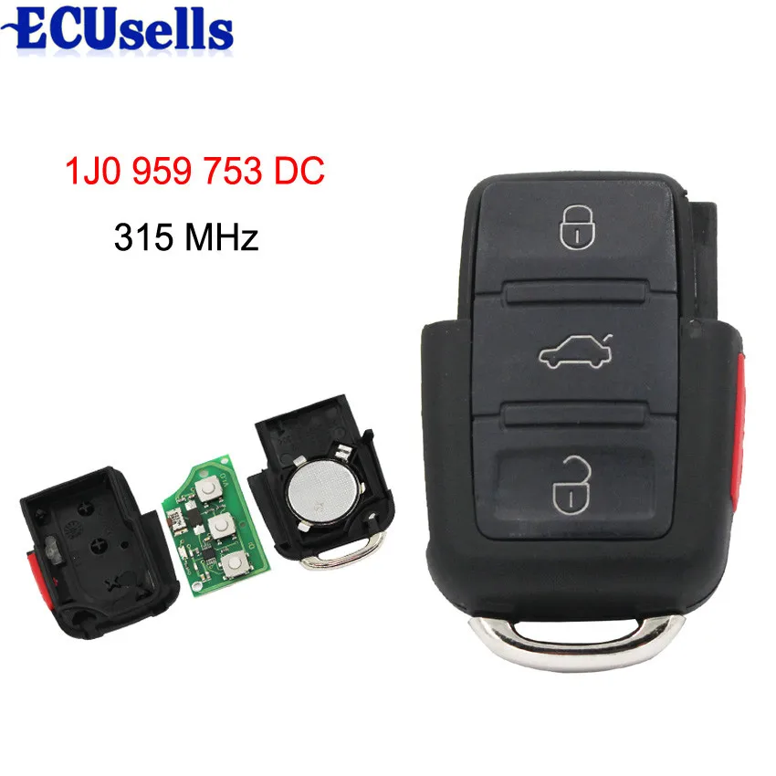 

3+1 Buttons 315MHZ Remote Control 4 Buttons Key Fob 1J0 959 753 DC 1J0959753DC FOR VW