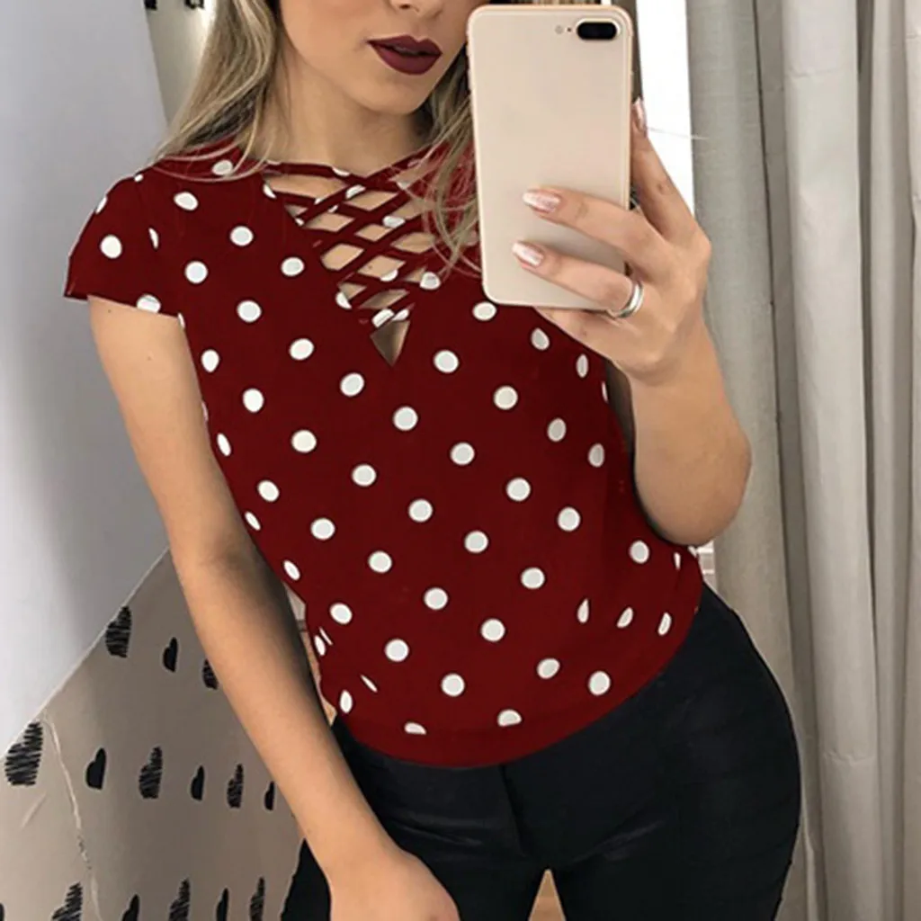 

Feitong Brand Clothes Womens Tops And Blouses Women Sexy V-Neck Tunic Top Casual Slim Short Sleeve Chiffon Blouse Blusas Mujer