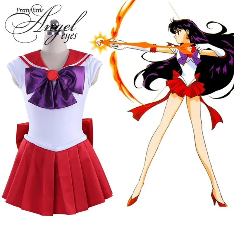 アニメセーラームーン日野レイ赤制服コスプレハロウィンパーティー衣装ドレスカスタムメイド Anime Costumes Aliexpress