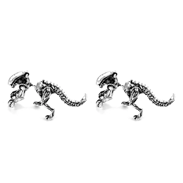 Mode Femme 3D Alien Dinosaure Design Boucles d'oreilles OS Charme Piercing Oreille Stud
