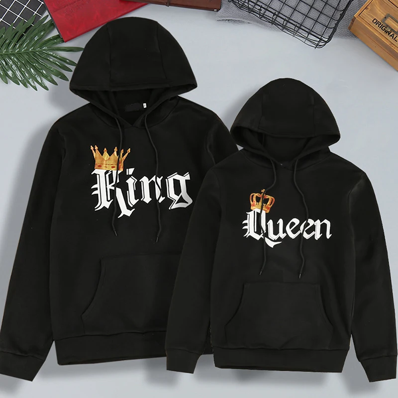 Couples QUEEN KING Print Long Sleeve Couple Tops Fashion Sexy Letter Women T-Shirt Women's Clothing