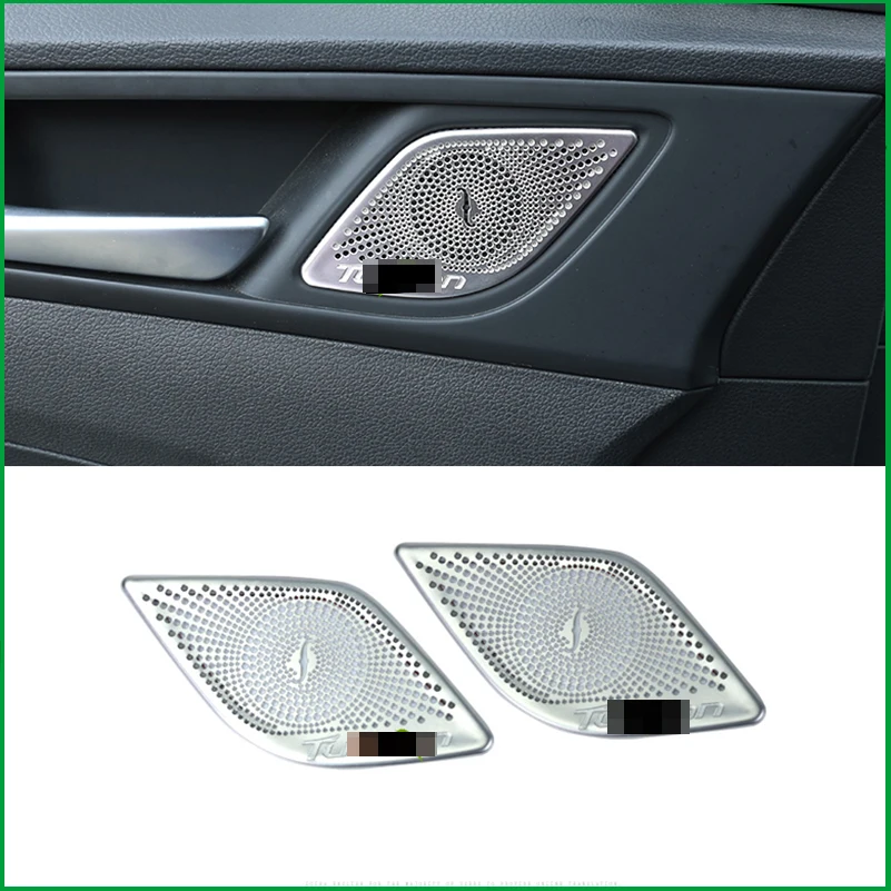 

Car Interior Door Handle Speaker Audio Ring loudspeaker Cover Sticker Trim Car styling For Hyundai Tucson 2015 2016 2017 2018