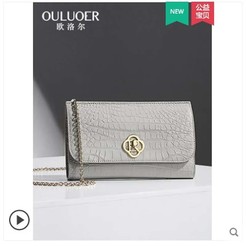 

ouluoer 2019 new crocodile cross-body bag with one shoulder genuine leather, stylish lady's small bag and luxury lady's bag
