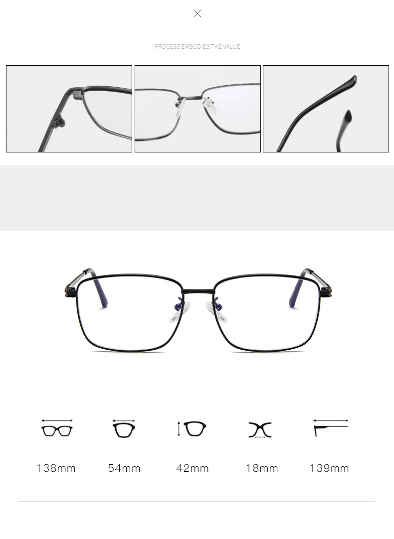 Корейская мужская металлическая оправа очков может быть оснащена близорукостью плоское зеркало Бизнес Мода очки дамы квадратная оправа