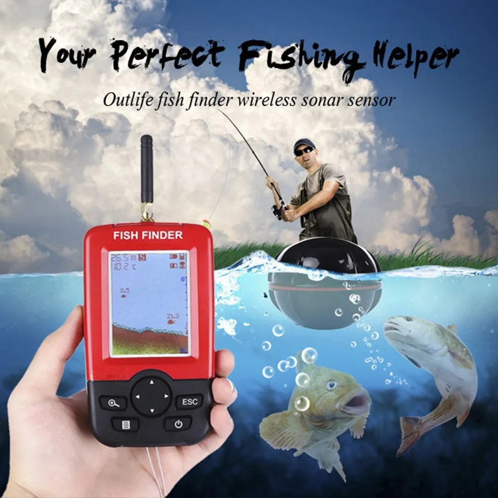Портативный глубина рыболокаторы с м 100 беспроводной Sonar сенсор эхолот Fishfinder море