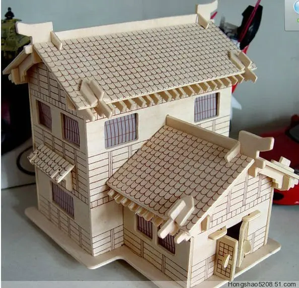 3D puzzle kayu Model rumah  kayu miniatur  Rumah  boneka 