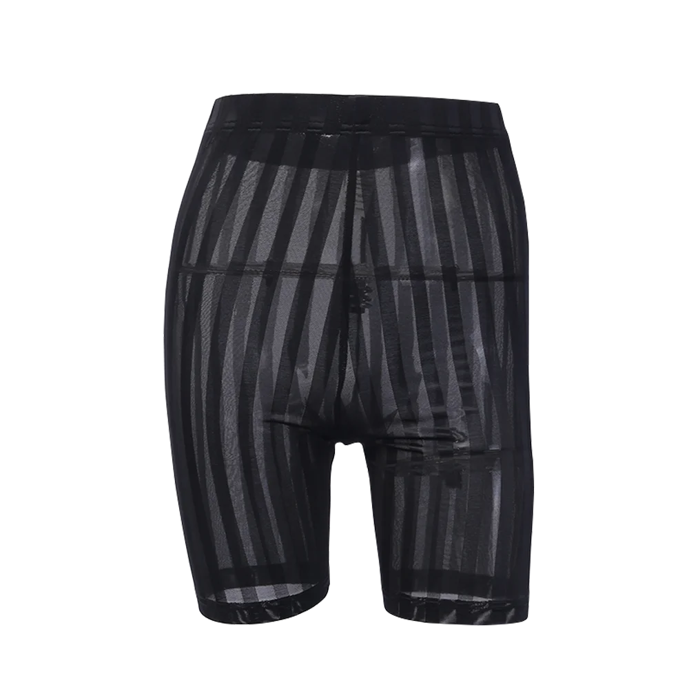 Полосатые сетчатые прозрачные сексуальные штаны, женские черные купальные бикини, закрывающие трусики-карандаш, открытые пляжные солнцезащитные штаны