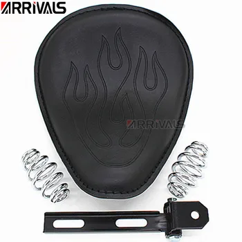 

Motorcycle Black 3" Spring Bracket Solo Seat Cushion kit For Harley Sportster 883 Softail Springer Chopper Bobber Custom New