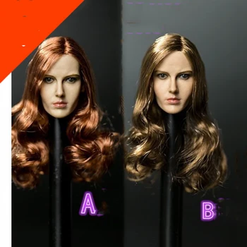 

1/6 European Female Beautiful Girl Head Sculpt With Blond Curly Long Hair For 12" Action Figure Body Doll Toys Accessories
