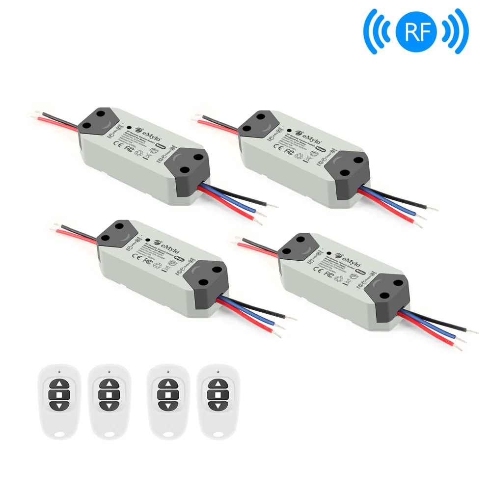 

eMylo Motor Controller Wireless RF Switch DC 220V 433mhz 300W Remote Control Switch Relay Module For Rolling Door/Water Pump 4pc