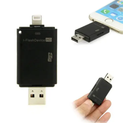 USB Flash Drive SD TF Card Reader For iPhone X 8 7 6 s Plus 5s iPad 4 Mini Air