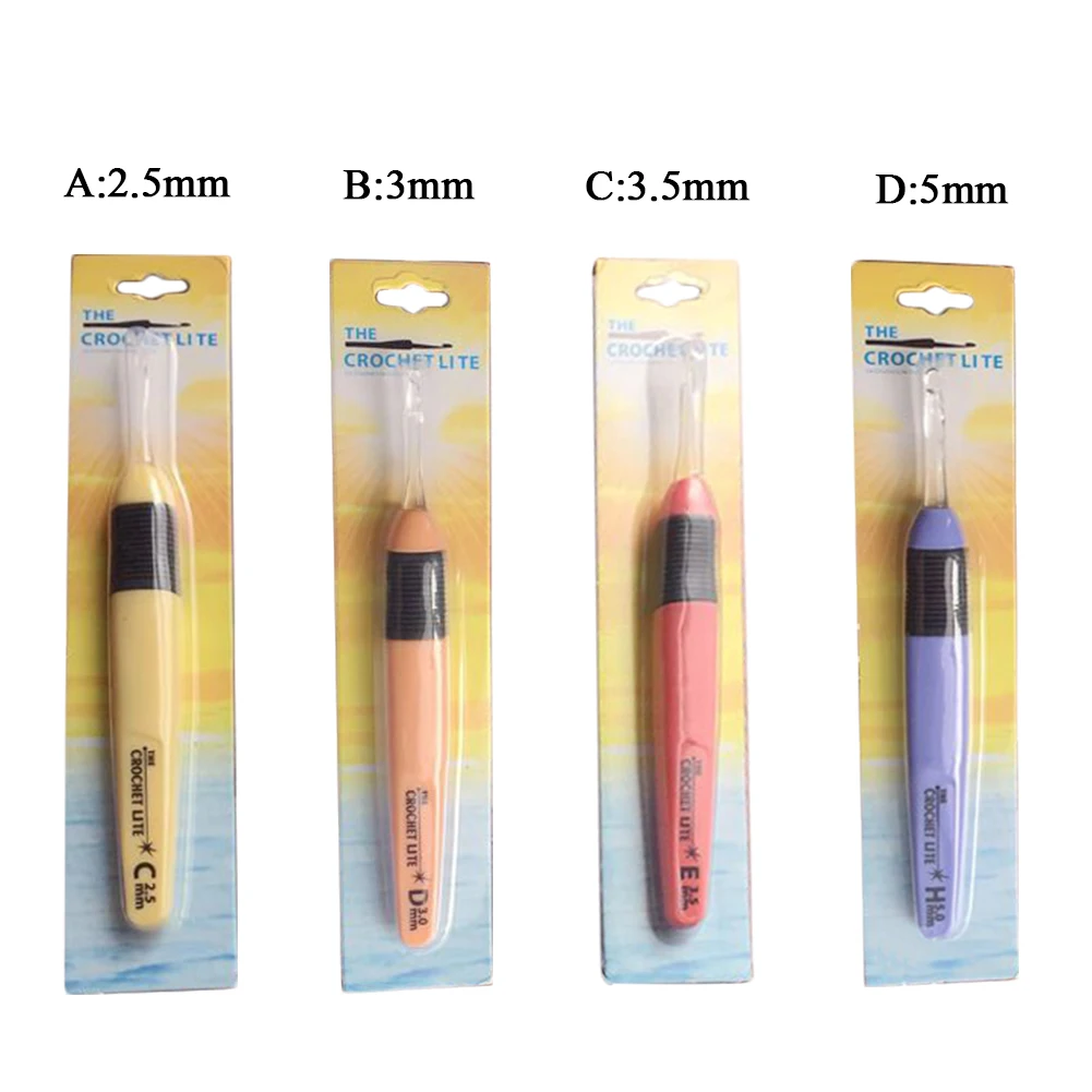 LED Light Crochet Hook Knitting Needle Sewing Weaving Tool DIY Craft Loom Tools Size 2.5mm 3mm 3.5mm 5mm Random Color