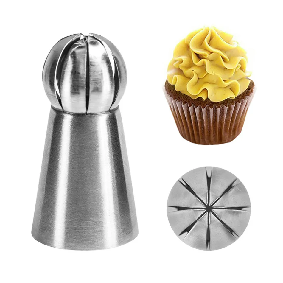 

DIY Cake Cookie Russia Ball Nozzles Pastry Flower Tips Icing Piping Nozzle Stainless Steel Fondant Cake Cream Mouth